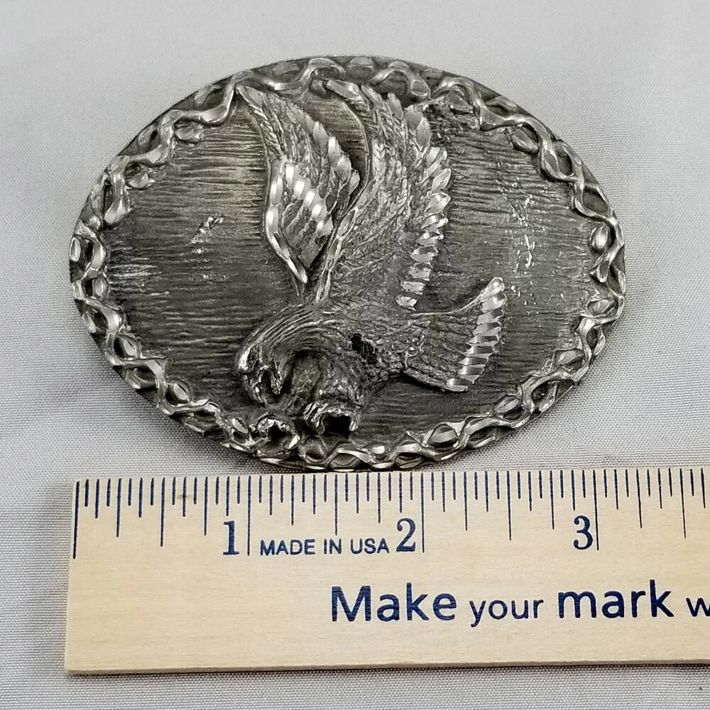 Vintage Silver Tone Eagle‎ Belt Buckle Bird Western Style Fashion Accessory